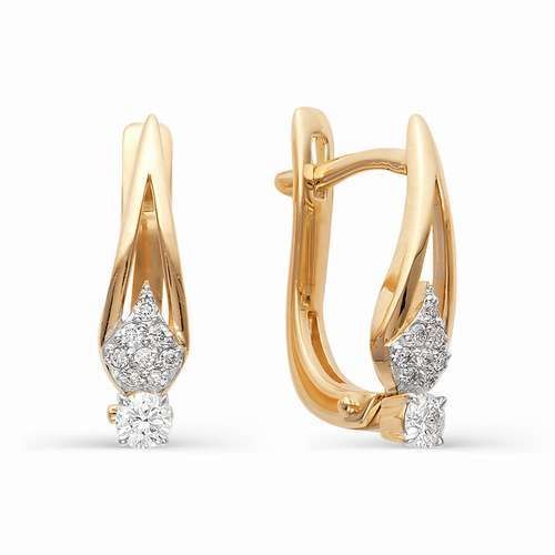 Серьги из золота c бриллиантами 21480-100 Серьги (Au 585)