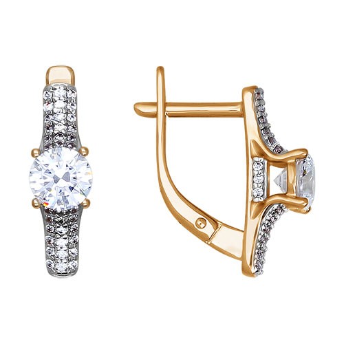 Серьги из золота с фианитами SWAROVSKI 81020043 Серьги (Au 585)