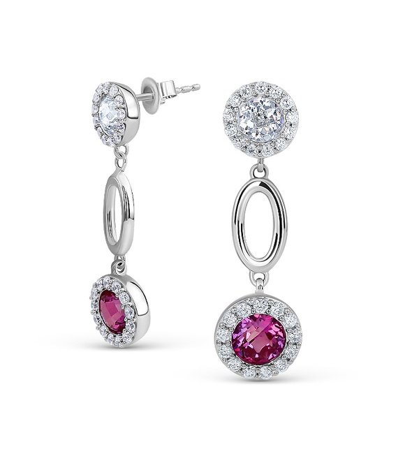 Серьги пусеты из серебра с фианитами 55917 Серьги (Ag 925)