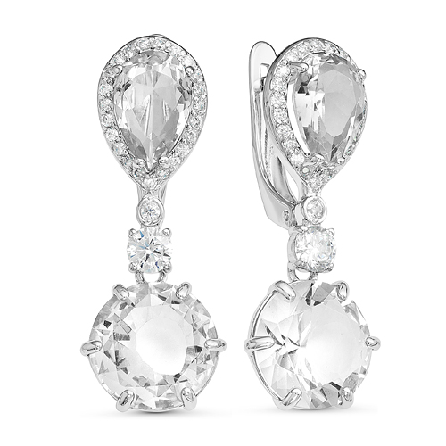 Серьги из серебра с фианитами  с125628 Серьги (Ag 925)
