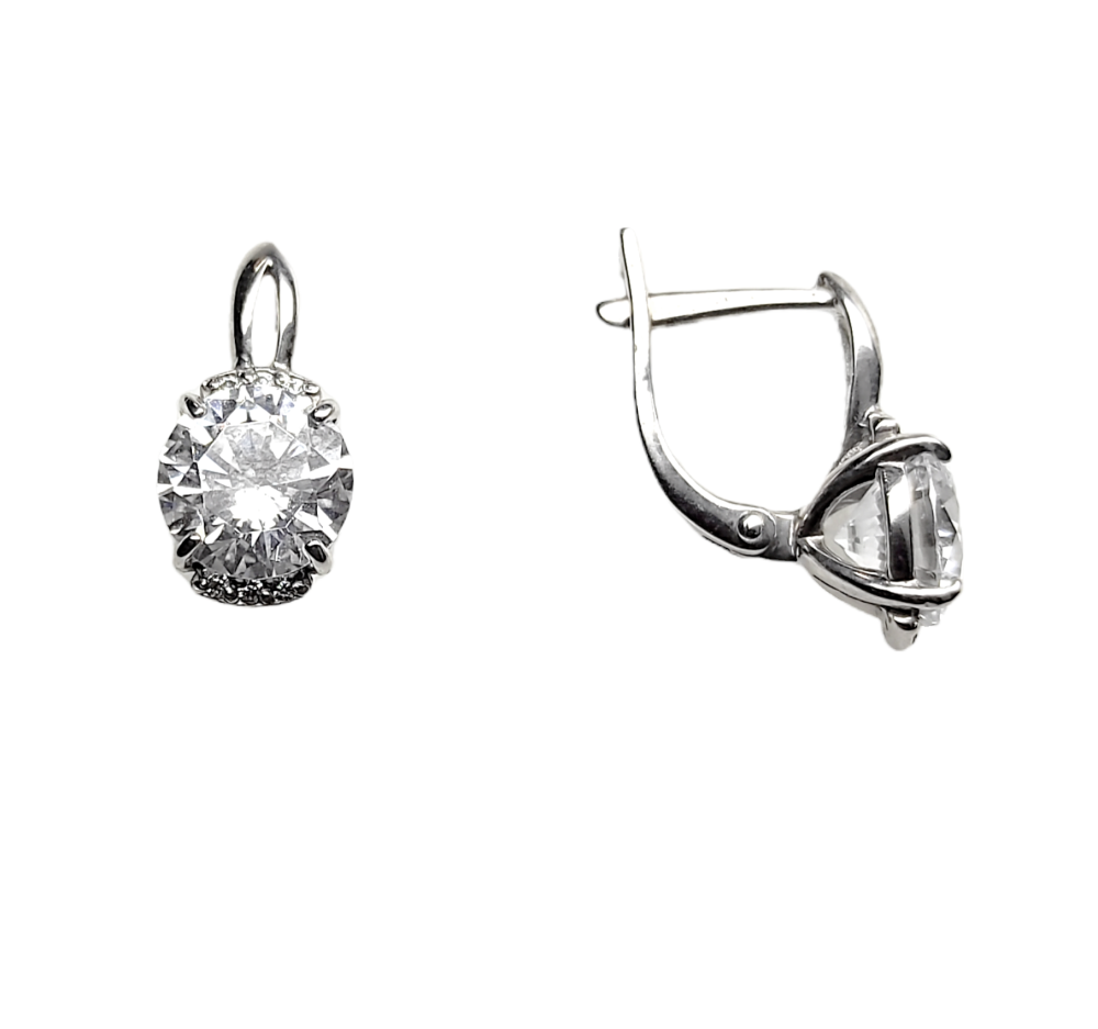Серьги из серебра с горным хрусталем 00028-231 Серьги (Ag 925)