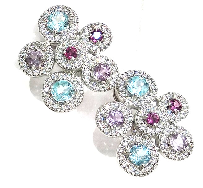 Серьги из серебра с полудрагоценными вставками 2405932063 Серьги (Ag 925)