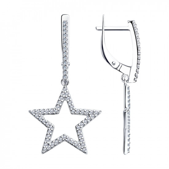 Серьги из серебра с фианитами  94025282 Серьги (Ag 925)
