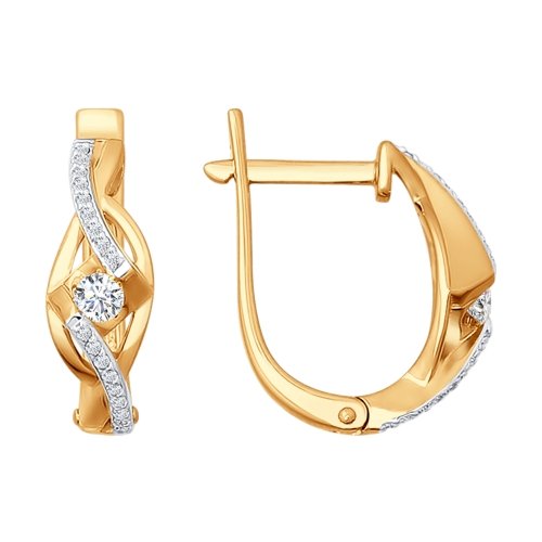 Серьги из золота c бриллиантами 1020318 Серьги (Au 585)