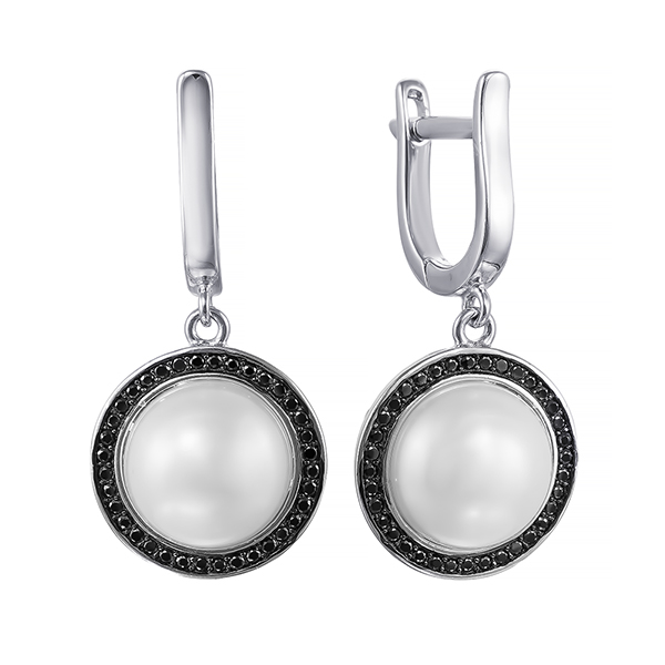 Серьги из серебра с жемчугом и кубическим цирконием 2190003031004 Кольцо (Ag 925)