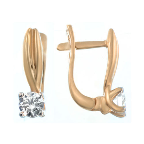 Серьги из золота с фианитами 1241538 Серьги (Au 585)