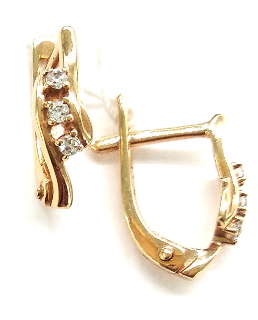 Серьги из золота с фианитами 30062800 Серьги (Au 585)