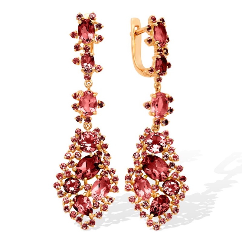 Серьги  из золота с гранатами С120-1391Гр Серьги (Au 585)