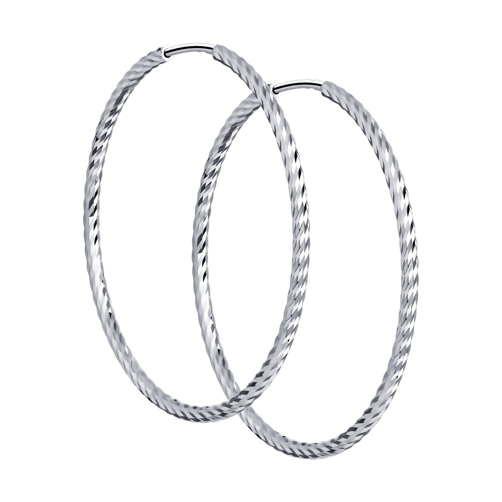 Серьги конго из серебра 94140016 Серьги (Ag 925)