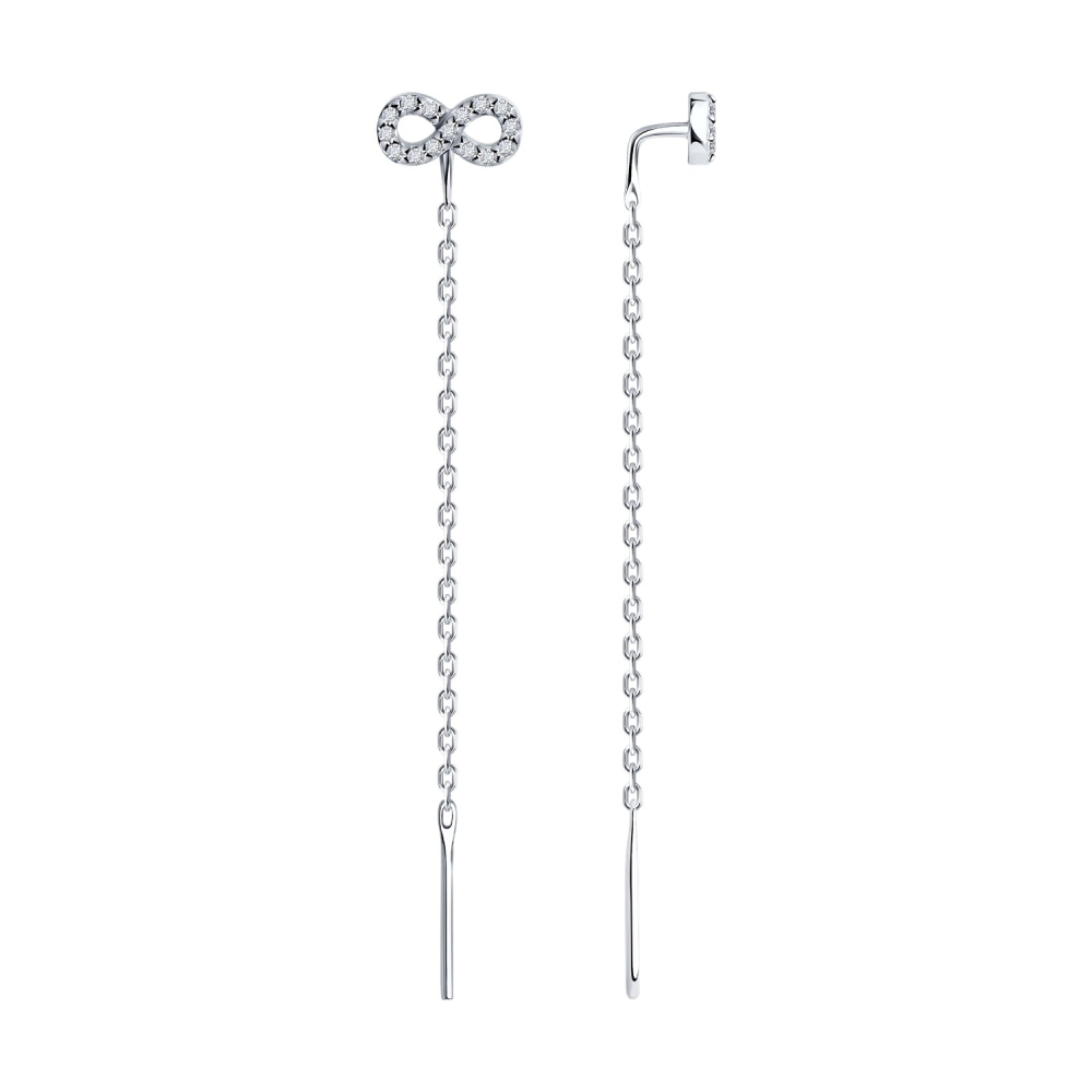 Серьги из серебра с фианитами  94025914 Серьги (Ag 925)
