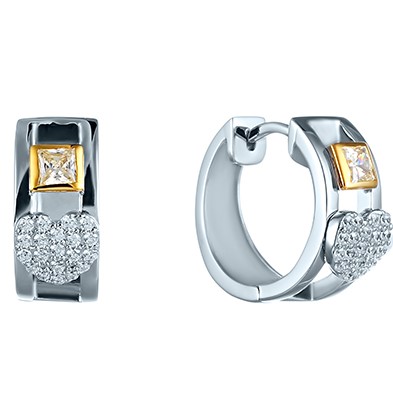 Серьги из серебра с кубическим цирконием 6220004019002 Серьги (Ag 925)