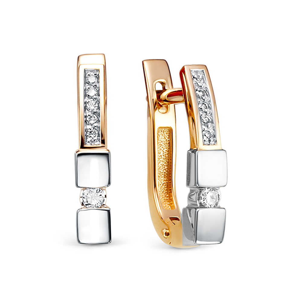 Серьги из золота с бриллиантами 464-2100 Серьги (Au 585)