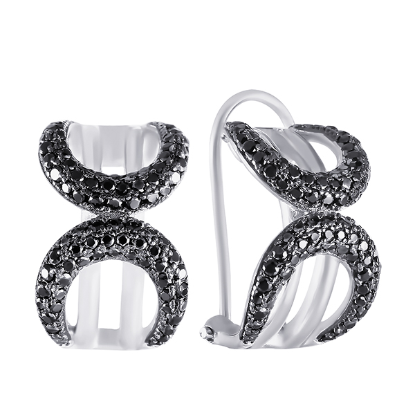 Серьги из серебра с кубическим цирконием 2170001016205 Серьги (Ag 925)