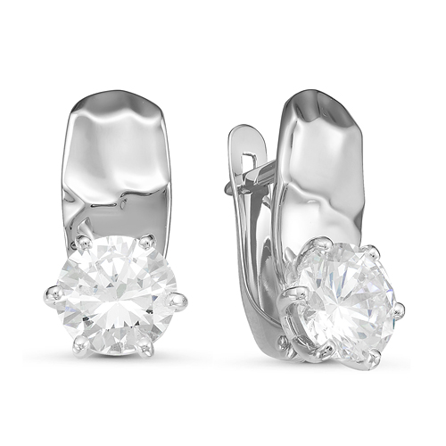 Серьги из серебра с фианитами  с126734 Серьги (Ag 925)