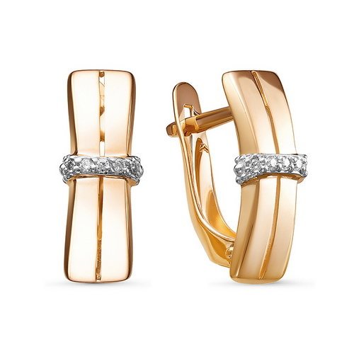 Серьги из золота с фианитами 127757 Серьги (Au 585)