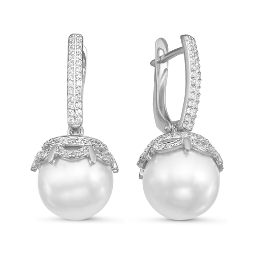  Серьги из серебра с жемчугом с125804 Серьги (Ag 925)
