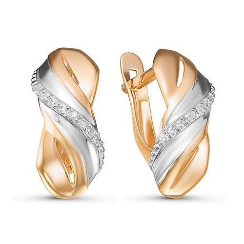 Серьги из золота с фианитами 127216 Серьги (Au 585)