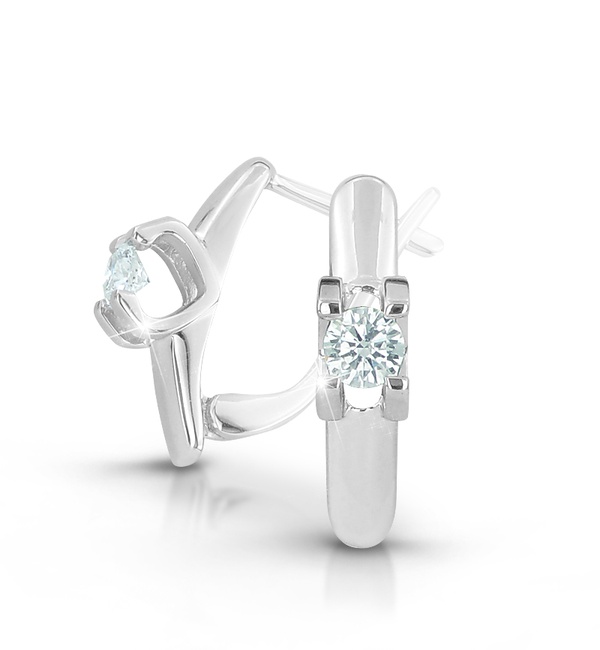 Серьги из белого золота c бриллиантами 17910 Серьги (Au 585)