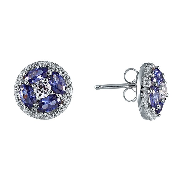 Серьги из серебра с кубическими циркониями 1870001037802 Серьги пусеты (Ag 925)