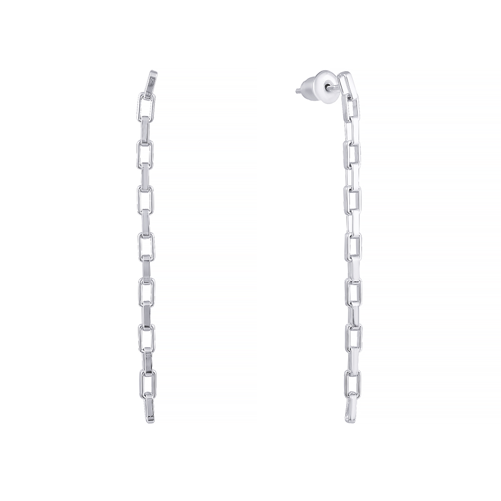 Серьги из серебра длинные 3800002016910 Серьги (Ag 925)