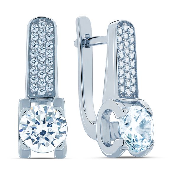 Серьги из серебра с кубическими циркониями 500064-СР Серьги (Ag 925)