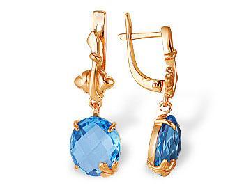 Серьги из золота с гранатами 2180128 Серьги (Au 585)