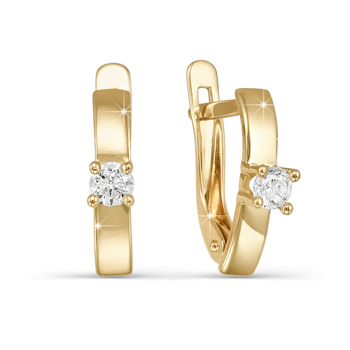 Серьги из золота с фианитами 122959 Серьги (Au 585)