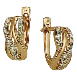 Серьги из золота с фианитами 6518 Серьги (Au 585)