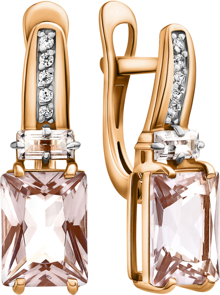 Серьги из золота с наноситалами и фианитами 21802891 Серьги (Au 585)