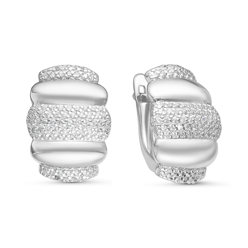 Серьги из серебра с фианитами  с125406 Серьги (Ag 925)