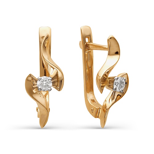 Серьги из золота c бриллиантами 1020028 Серьги (Au 585)