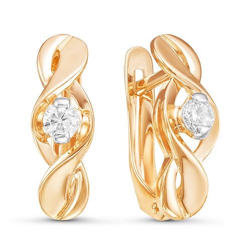 Серьги из золота с фианитами 126102 Серьги (Au 585)