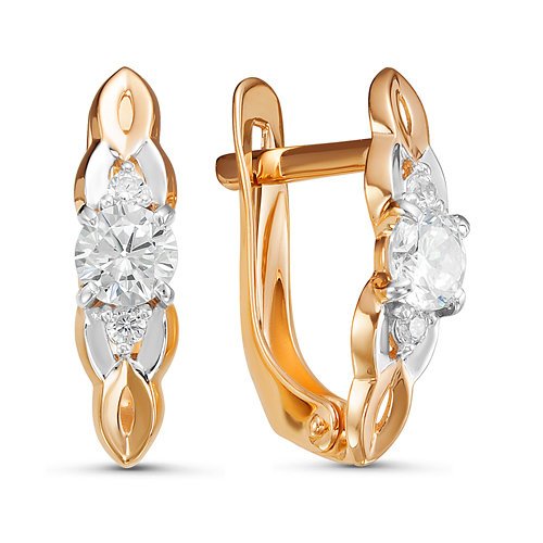 Серьги из золота с фианитами 127120 Серьги (Au 585)