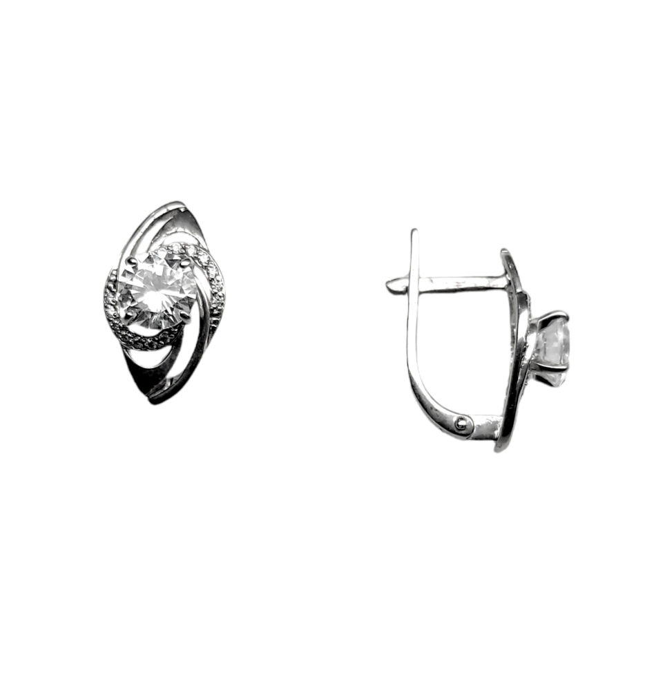 Серьги из серебра с горным хрусталем 00281-231 Серьги (Ag 925)