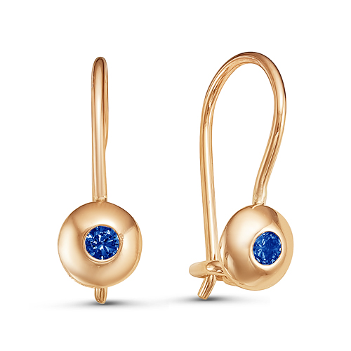 Серьги из золота с фианитами 125037 Серьги (Au 585)