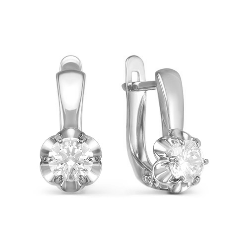 Серьги из серебра с фианитами  с124485 Серьги (Ag 925)