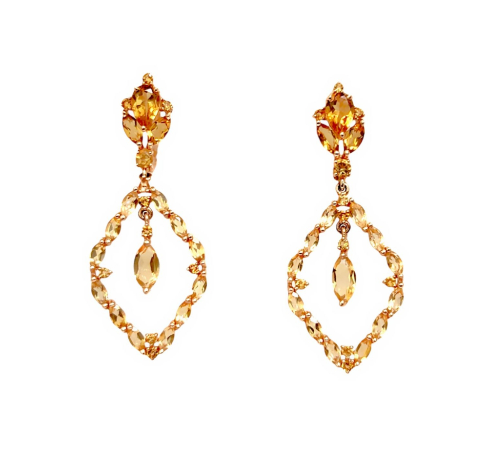 Серьги из золота с цитринами С120-2168Ц Серьги (Au 585)