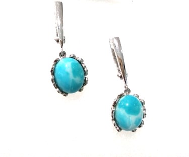 Серьги из серебра с ларимаром EPRN3128 Серьги (Ag 925)