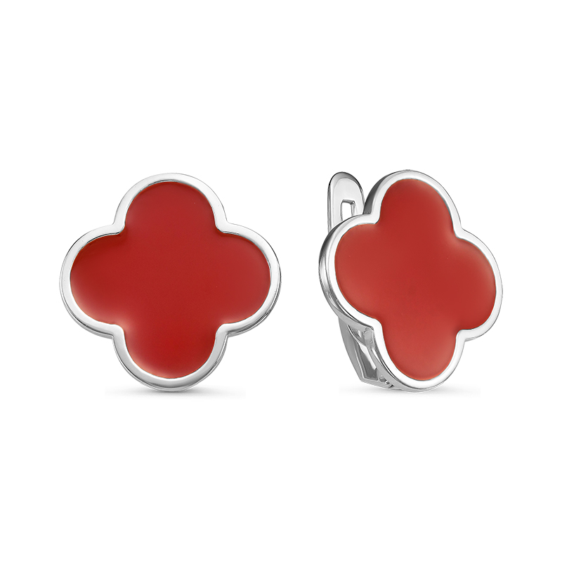 Серьги из серебра с эмалью с920438 Серьги (Ag 925)