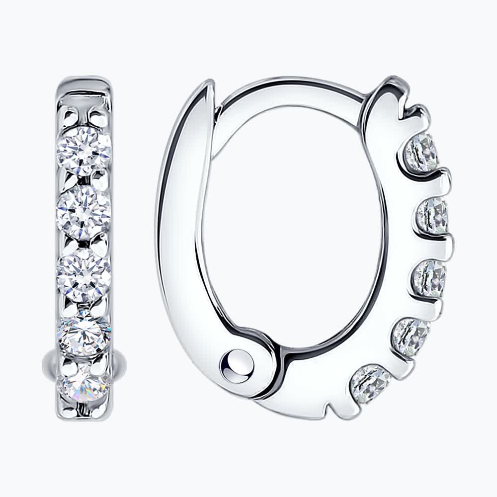 Серьги из серебра с фианитами  94027975 Серьги (Ag 925)