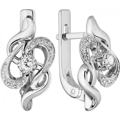 Серьги из золота c бриллиантами Зс-2490 Серьги (Au 585)