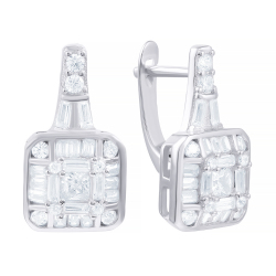 Серьги из серебра с кубическими циркониями 2340006010206 Серьги (Ag 925)