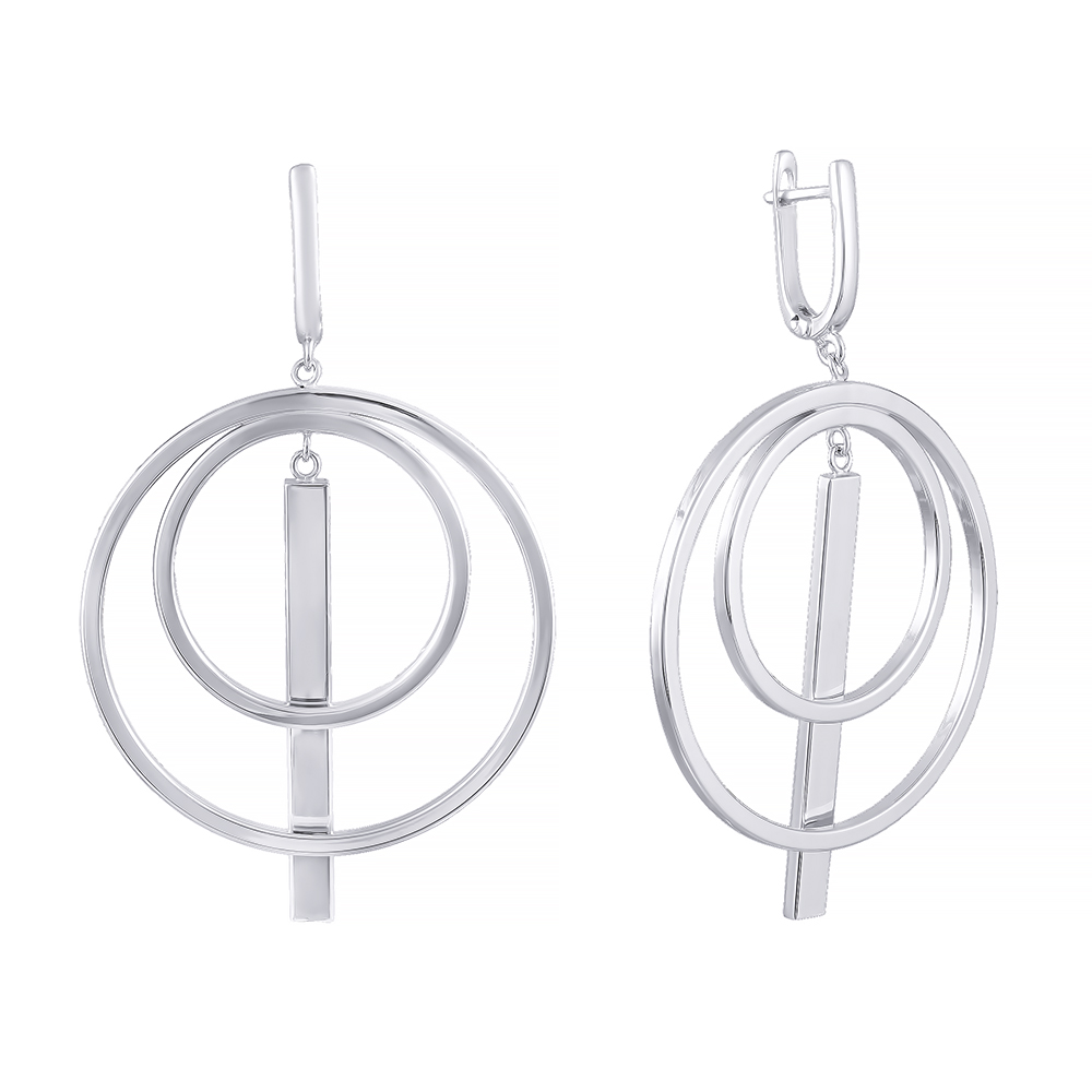 Серьги из серебра длинные 1460007062604 Серьги (Ag 925)