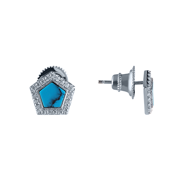 Серьги из серебра с синтетическими вставками 6220003140806 Серьги (Ag 925)