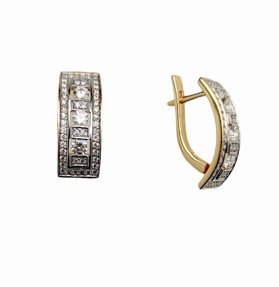 Серьги из желтого золота с бриллиантами 0768.22-1 Серьги (Au 750)