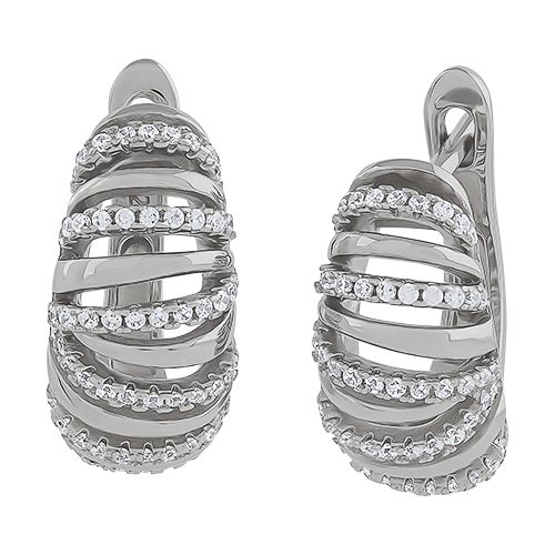 Серьги из серебра с кубическим цирконием B15755-E Серьги (Ag 925)
