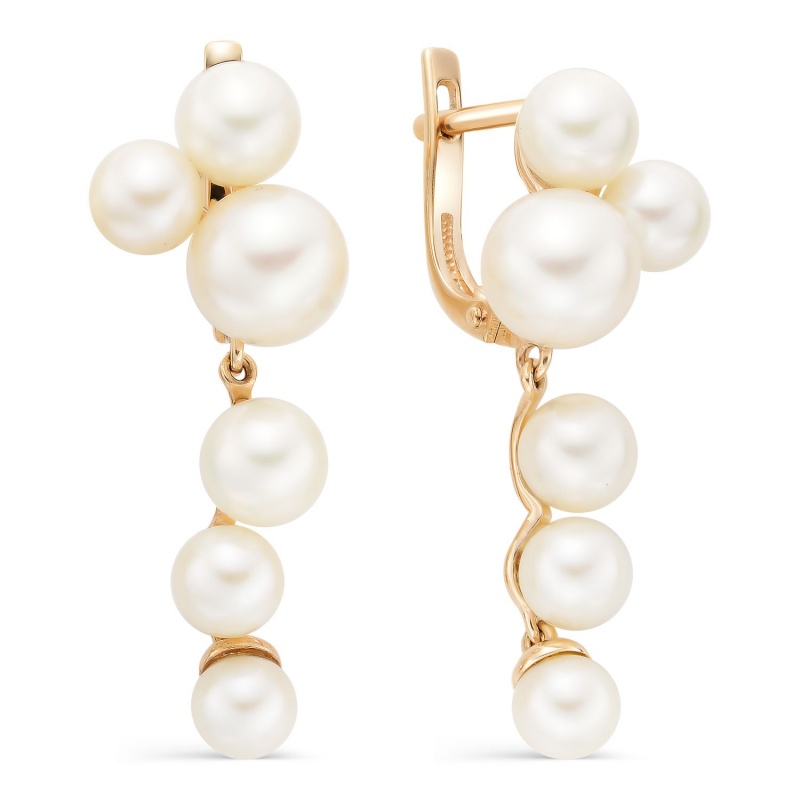 Серьги из золота с жемчугом С140-2860 Серьги (Au 585)