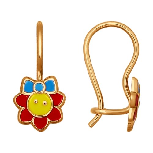 Серьги из золота с эмалью 026068 Серьги (Au 585)