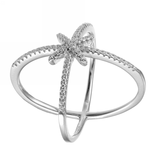 Кольцо из серебра c кубическим цирконием. 1100001037803 Кольцо (Ag 925)
