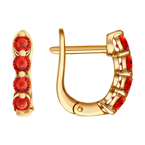Серьги из золота с фианитами 024031 Серьги (Au 585)